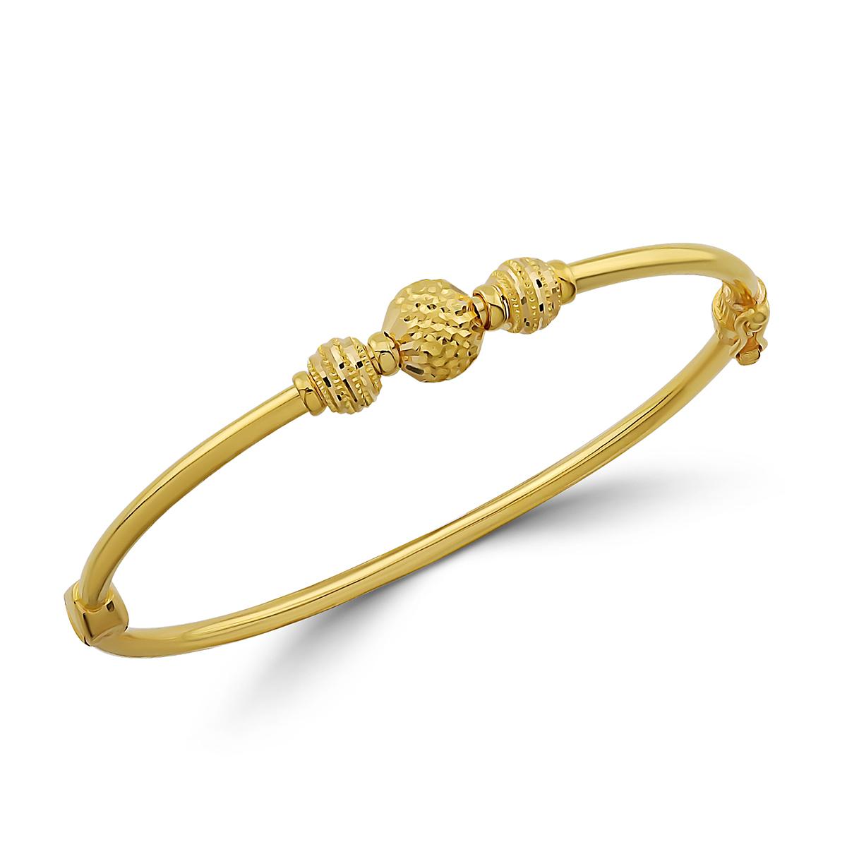 3 Ball Yellow Gold Ladies Bangle Image