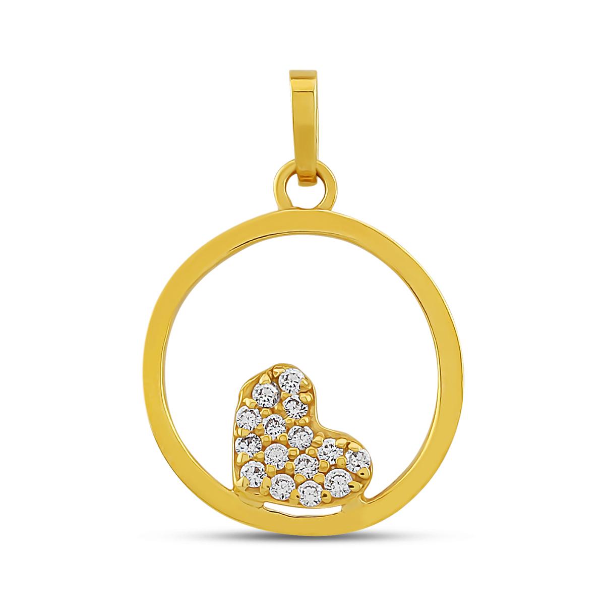 22ct Zircon Heart Pendant Image