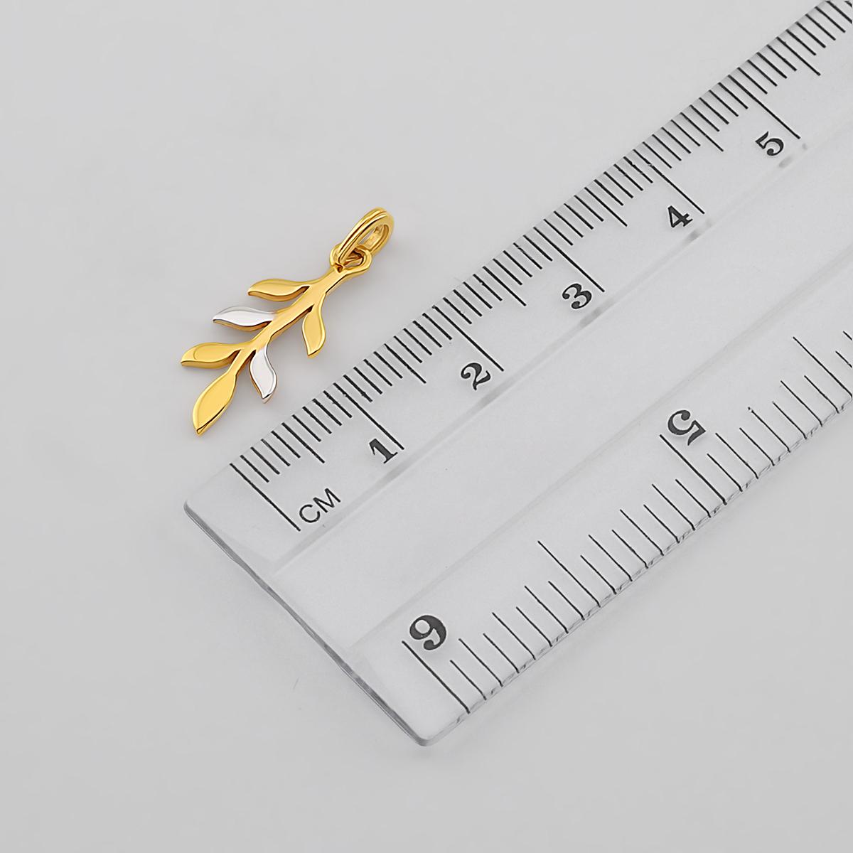 22ct Two Tone Branch Pendant 