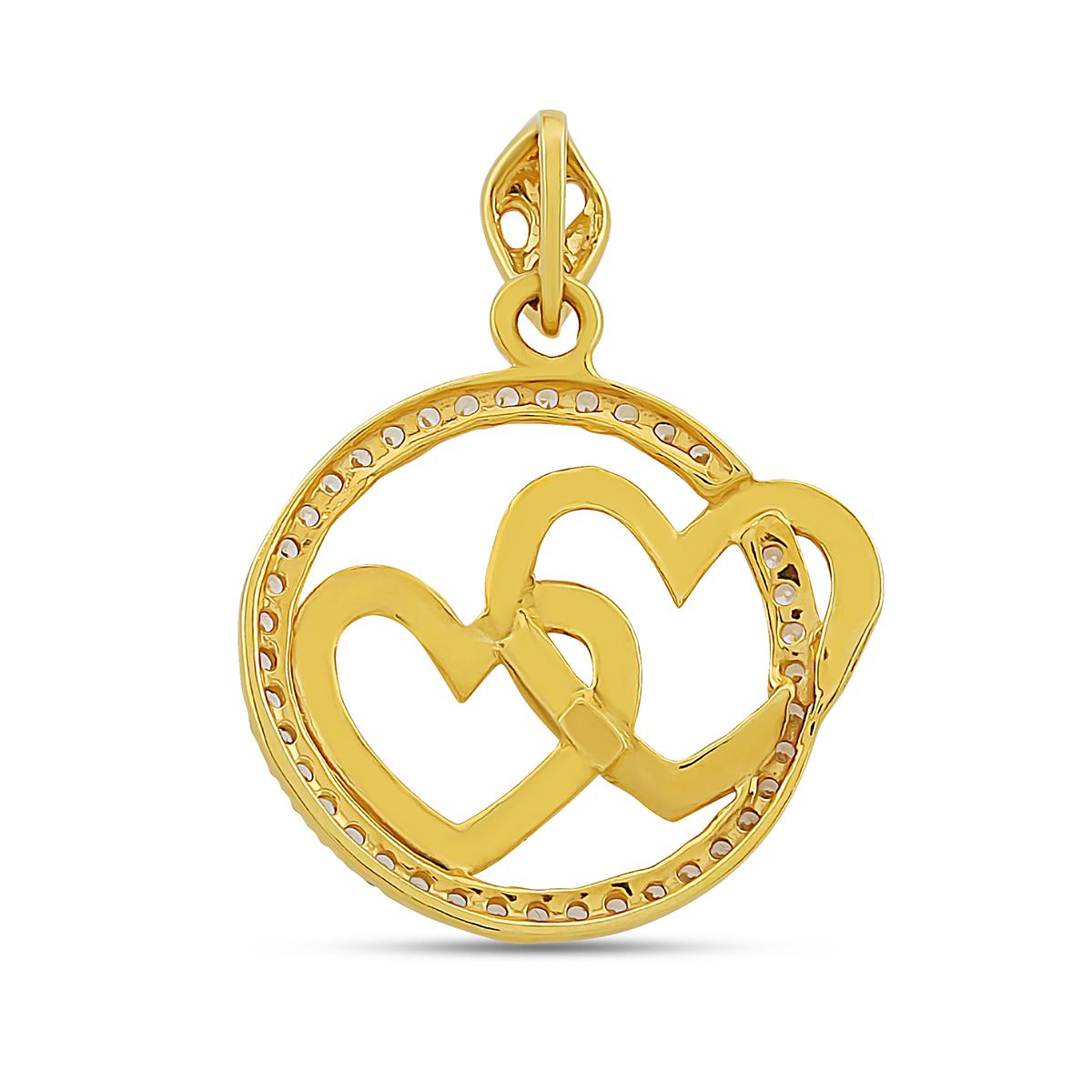 22ct Double Heart Pendant 