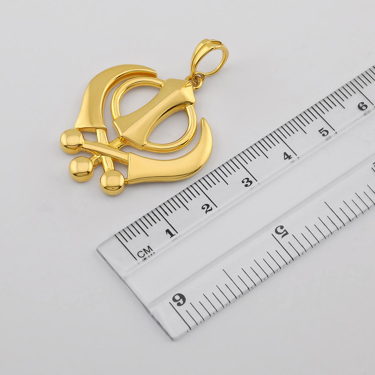 Large Solid Gold Khanda Pendant 