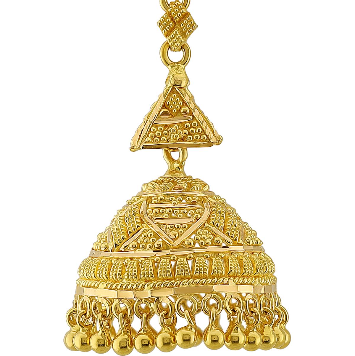 Floral 22ct Gold Jhumka Earrings