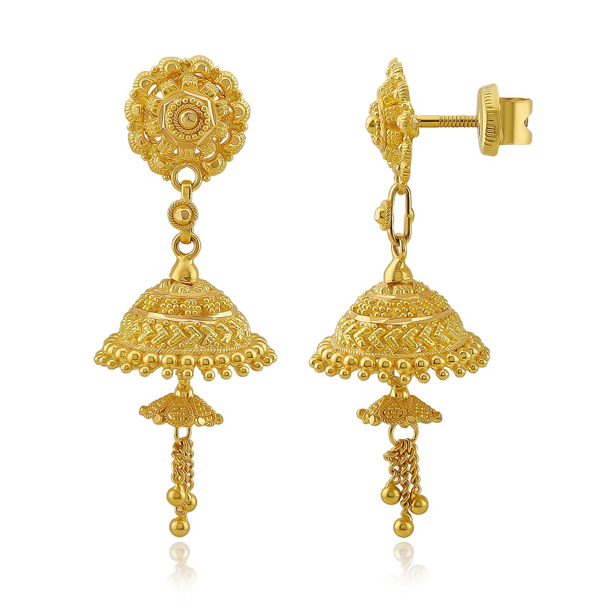 Traditional 22ct Gold Bridal Jhumkas