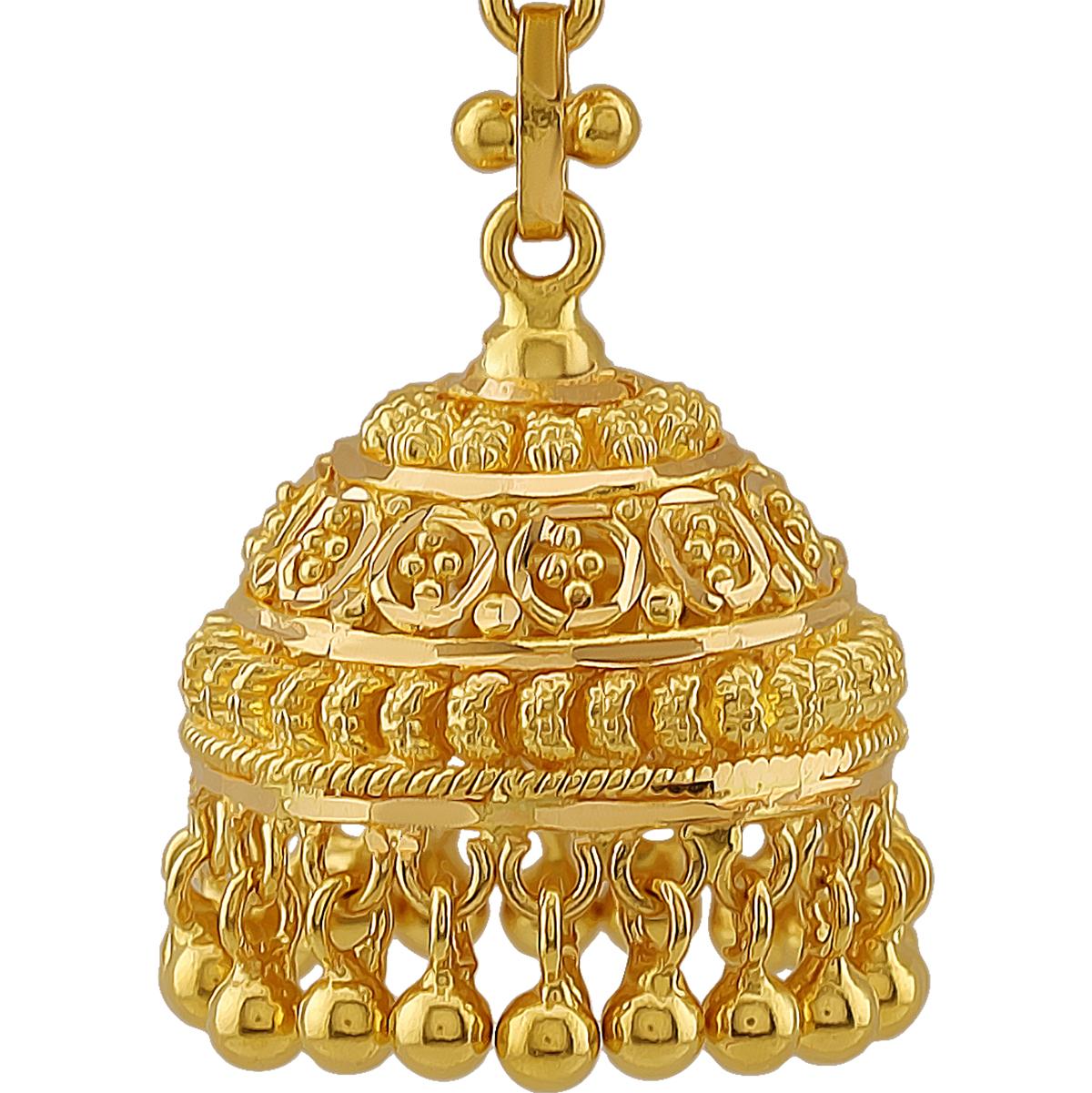Floral 22ct Gold Jhumka Earrings