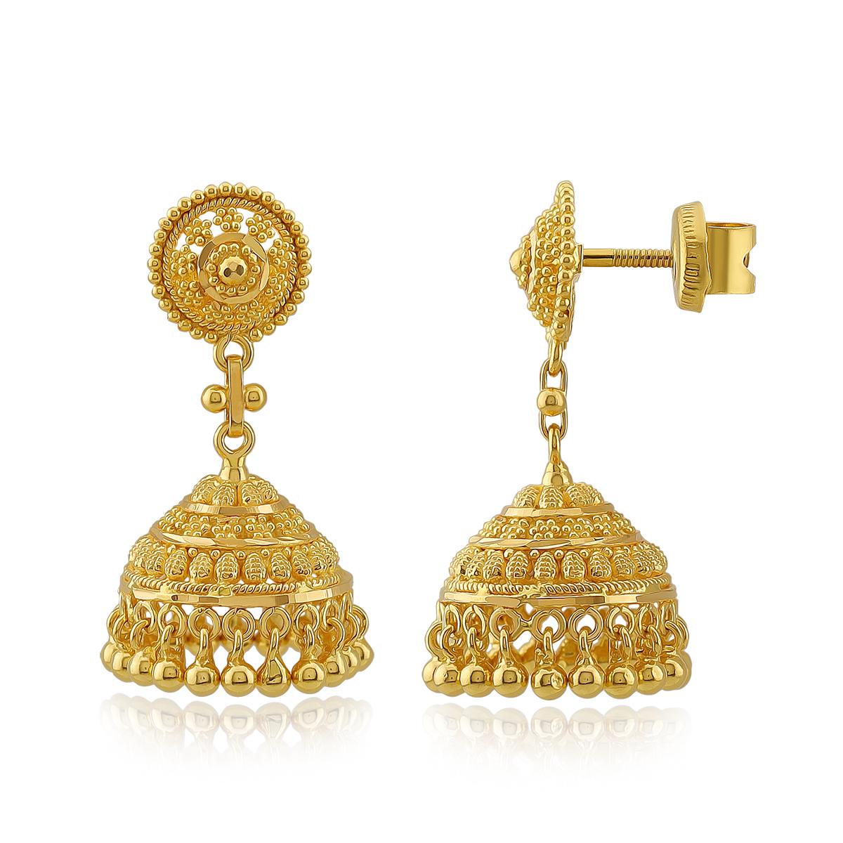 Traditional 22ct Gold Bridal Jhumkas