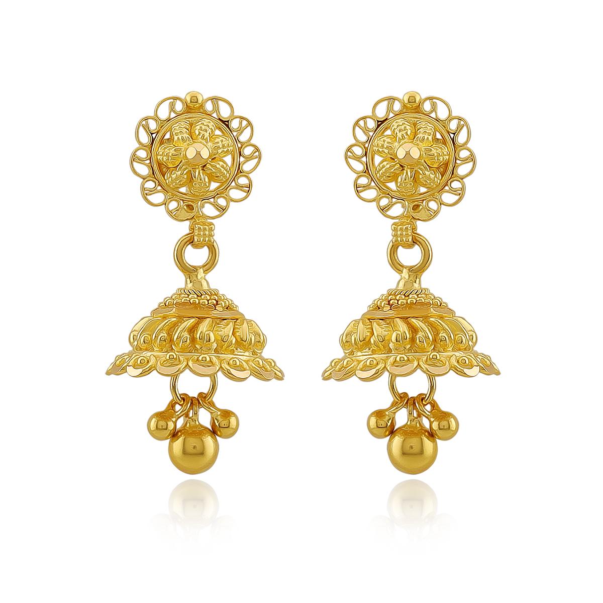 Daily 22ct Gold Jhumka Earrings Image