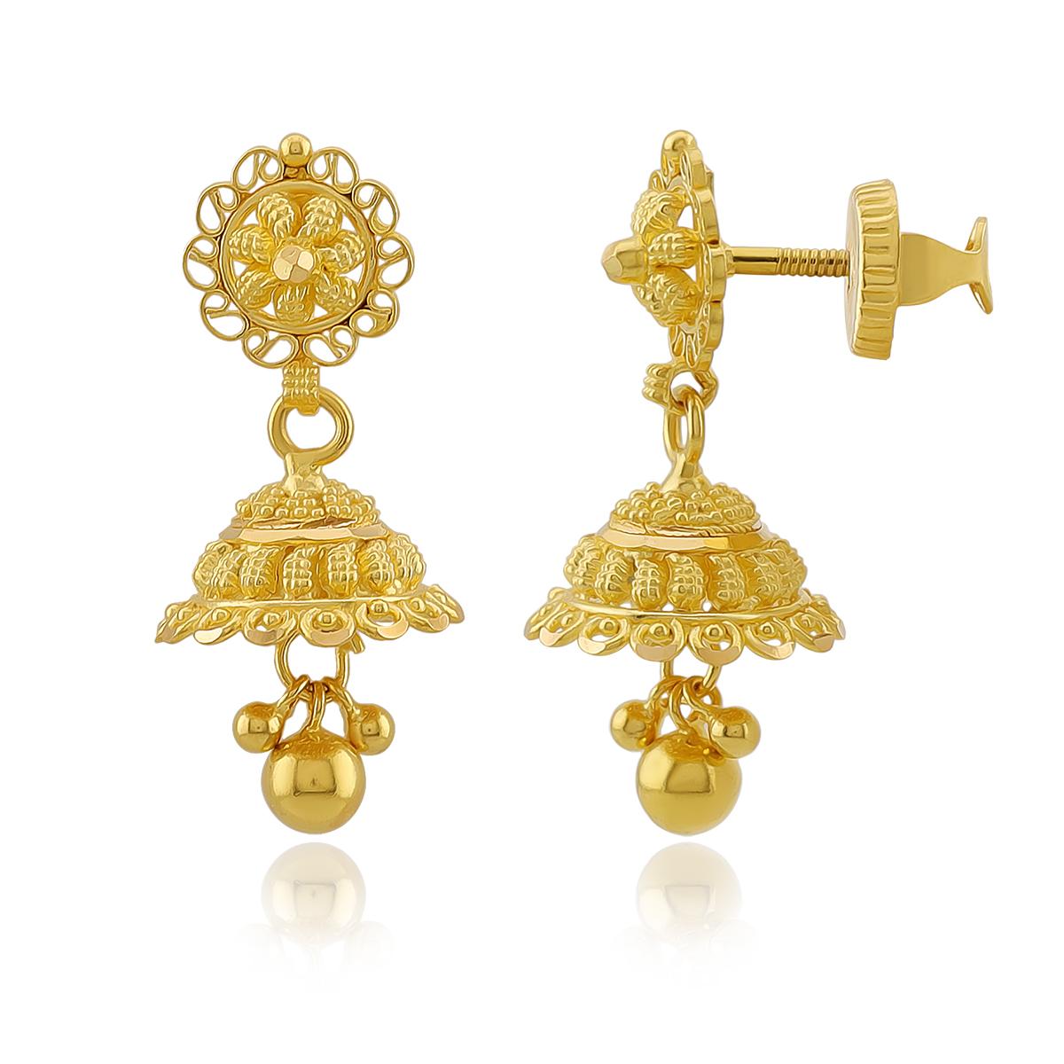 Traditional 22ct Gold Bridal Jhumkas