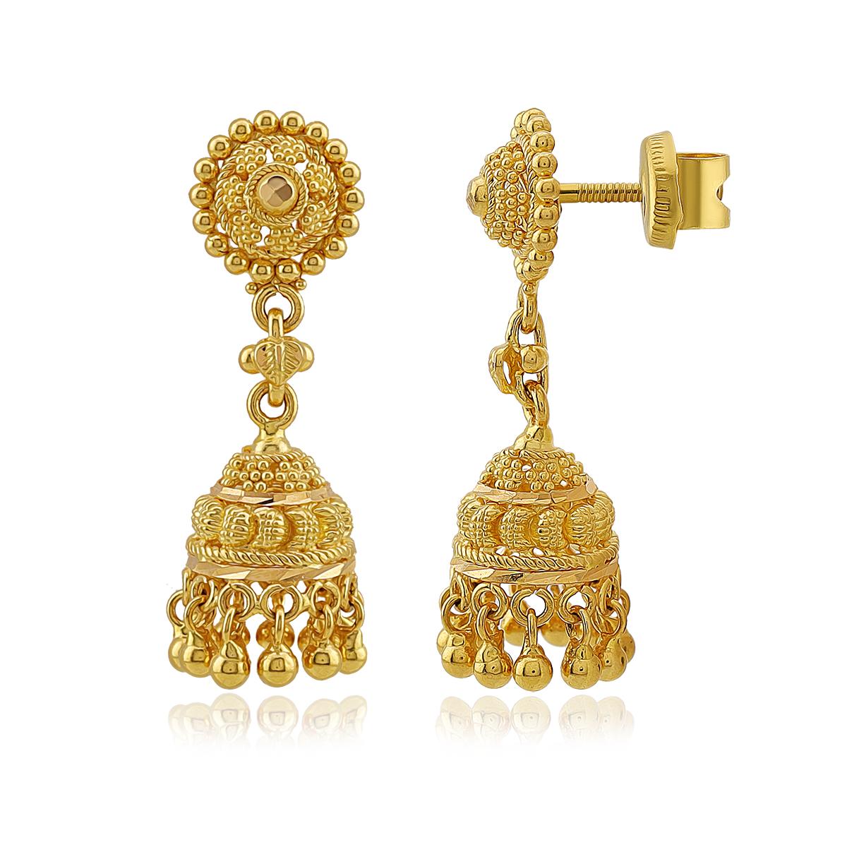 Lightweight 22ct Gold Jhumkas