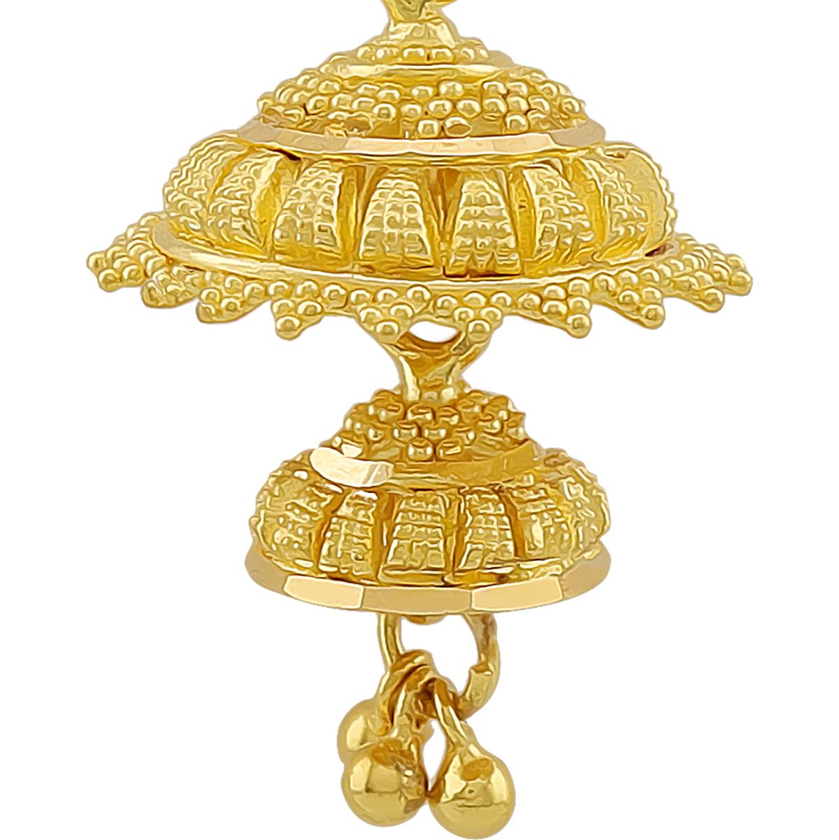 Intricate 22ct Gold Drop Jhumka Earrings
