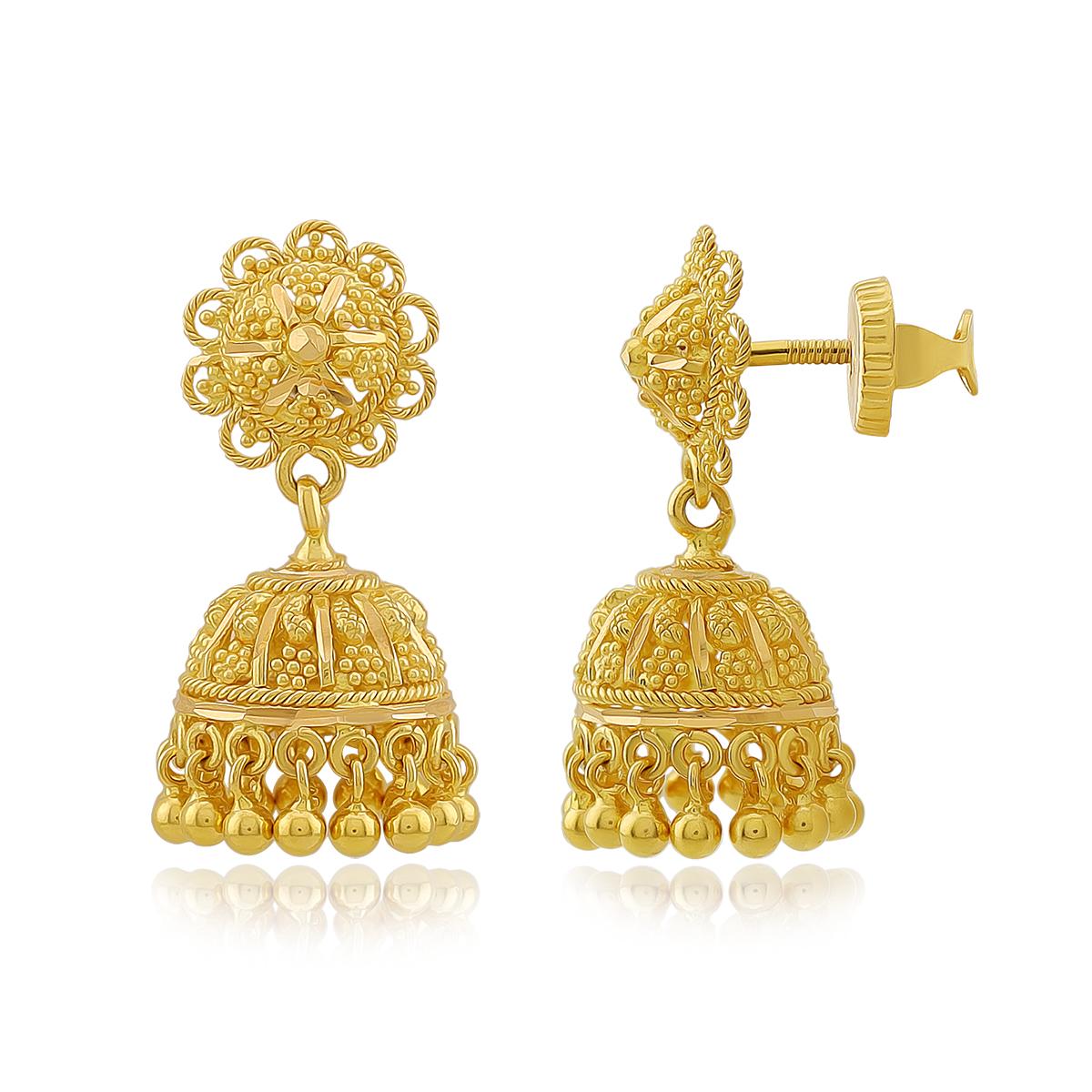 Traditional 22ct Gold Bridal Jhumkas