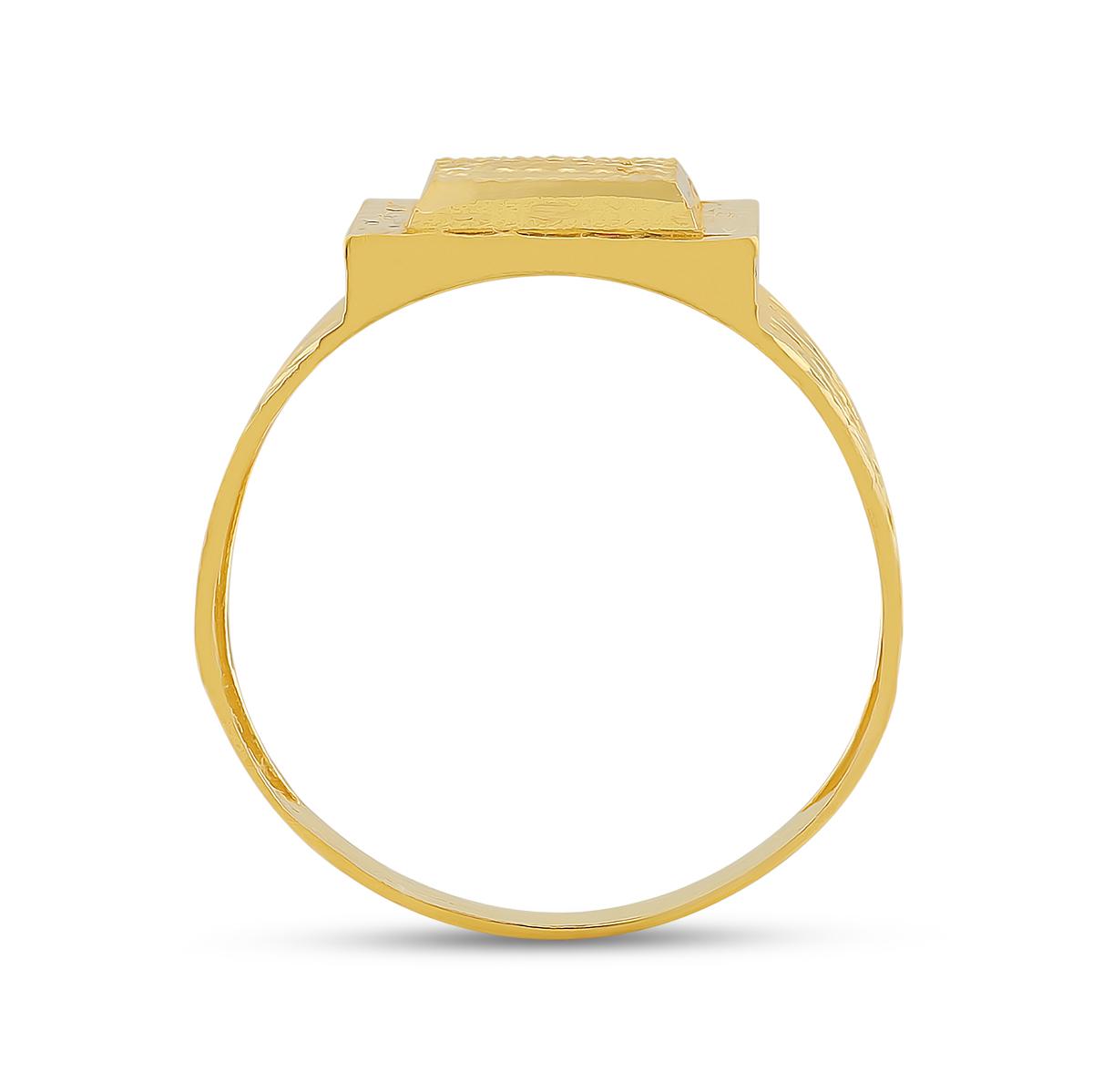 22ct Gold Geometric Gents Ring