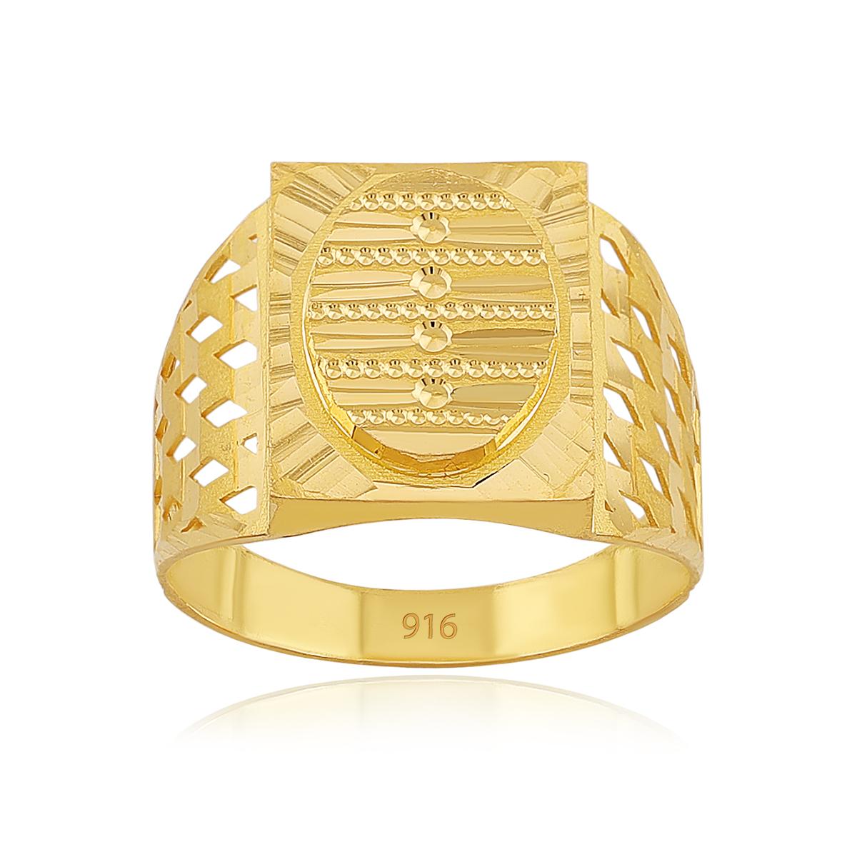 Diamond Cut 22ct Gold Men’s Ring Image