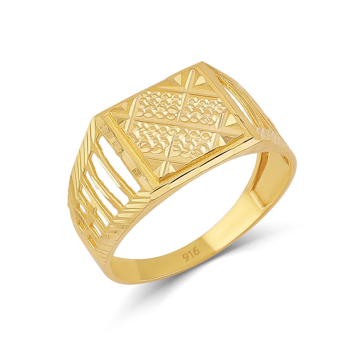 Traditional 22ct Gold Gents Ring