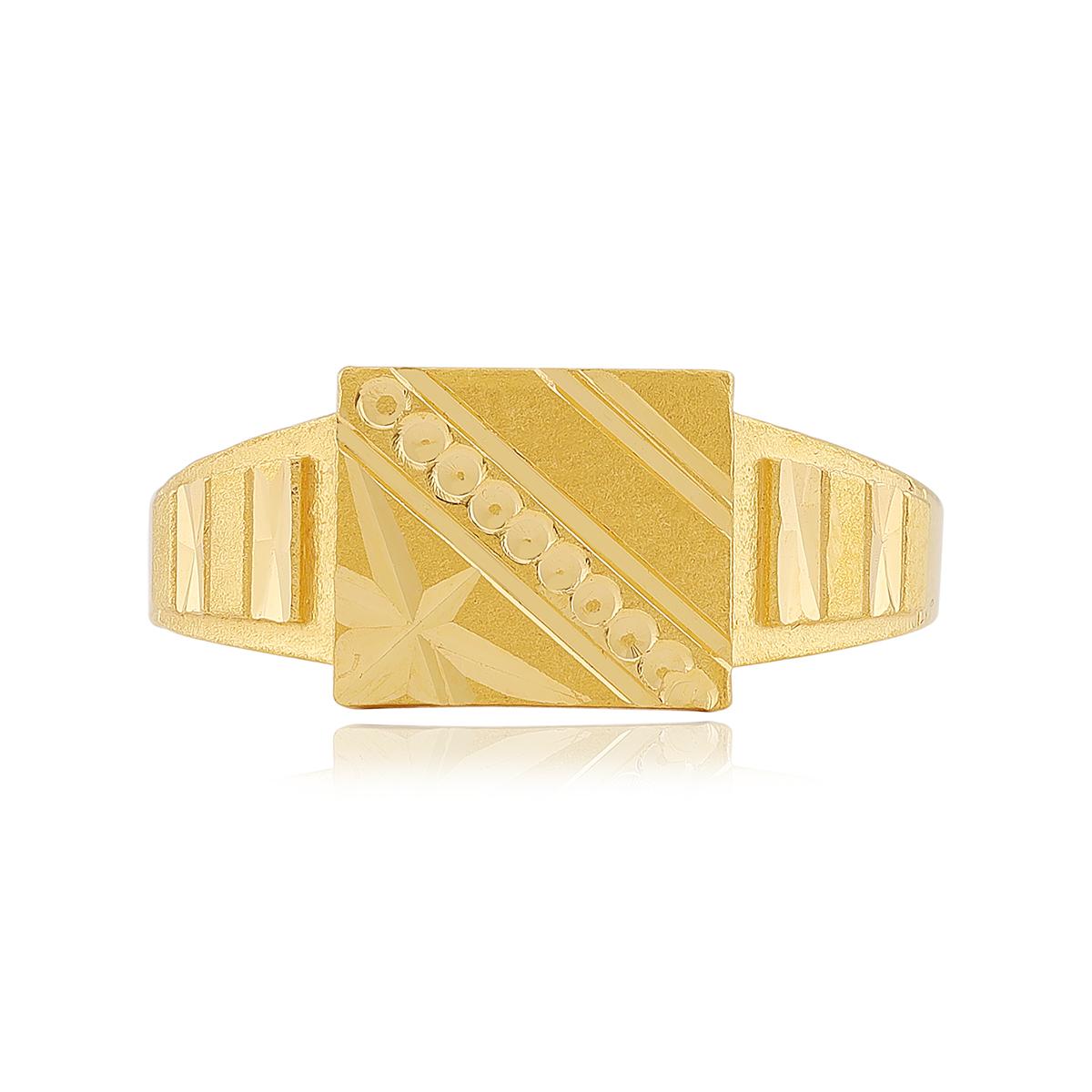 22ct Gold Patterned Gents Ring