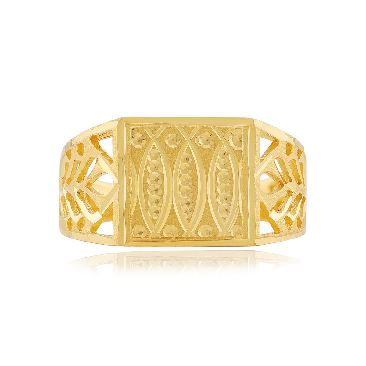 22ct Gold Geometric Gents Ring