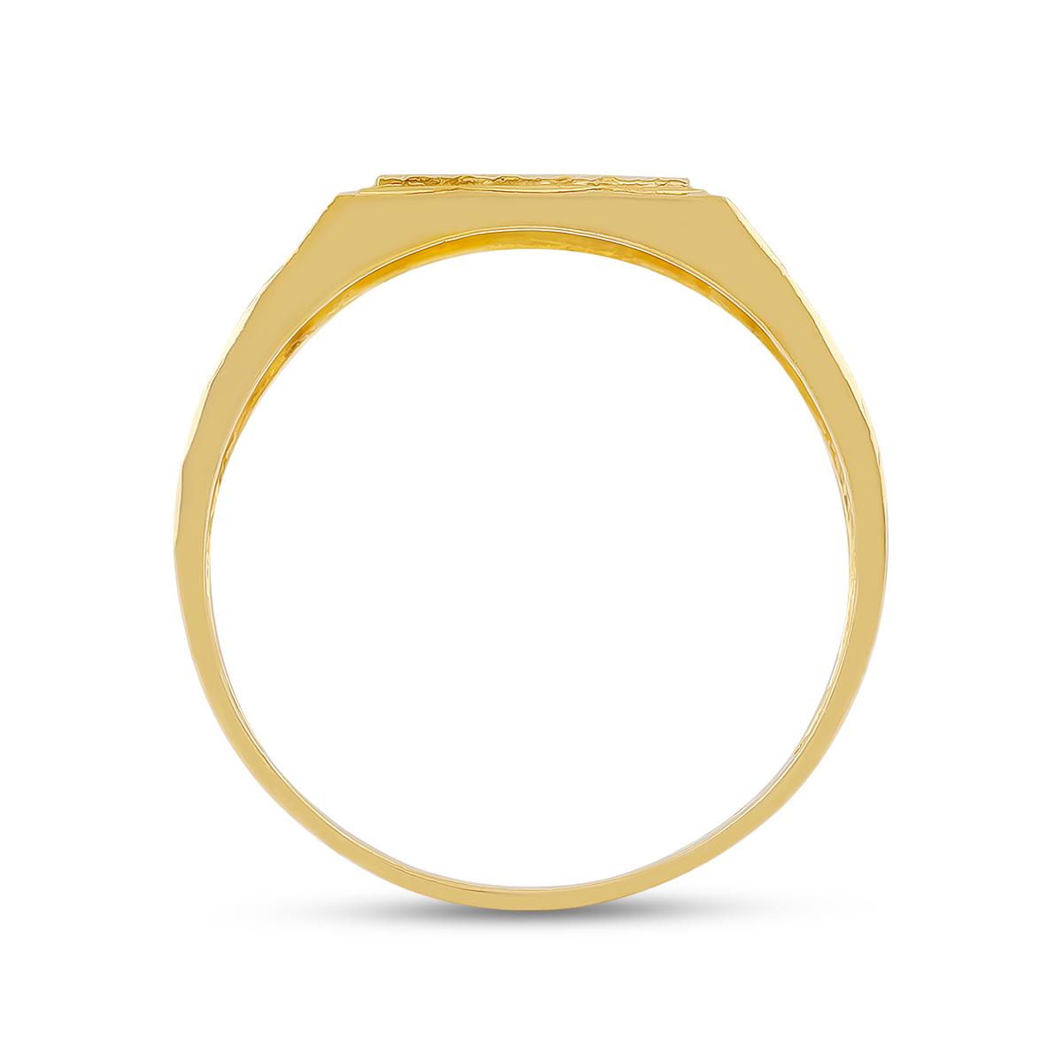 22ct Gold Geometric Gents Ring