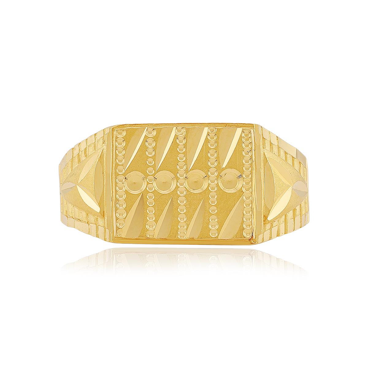 22ct Gold Ribbed Men’s Ring