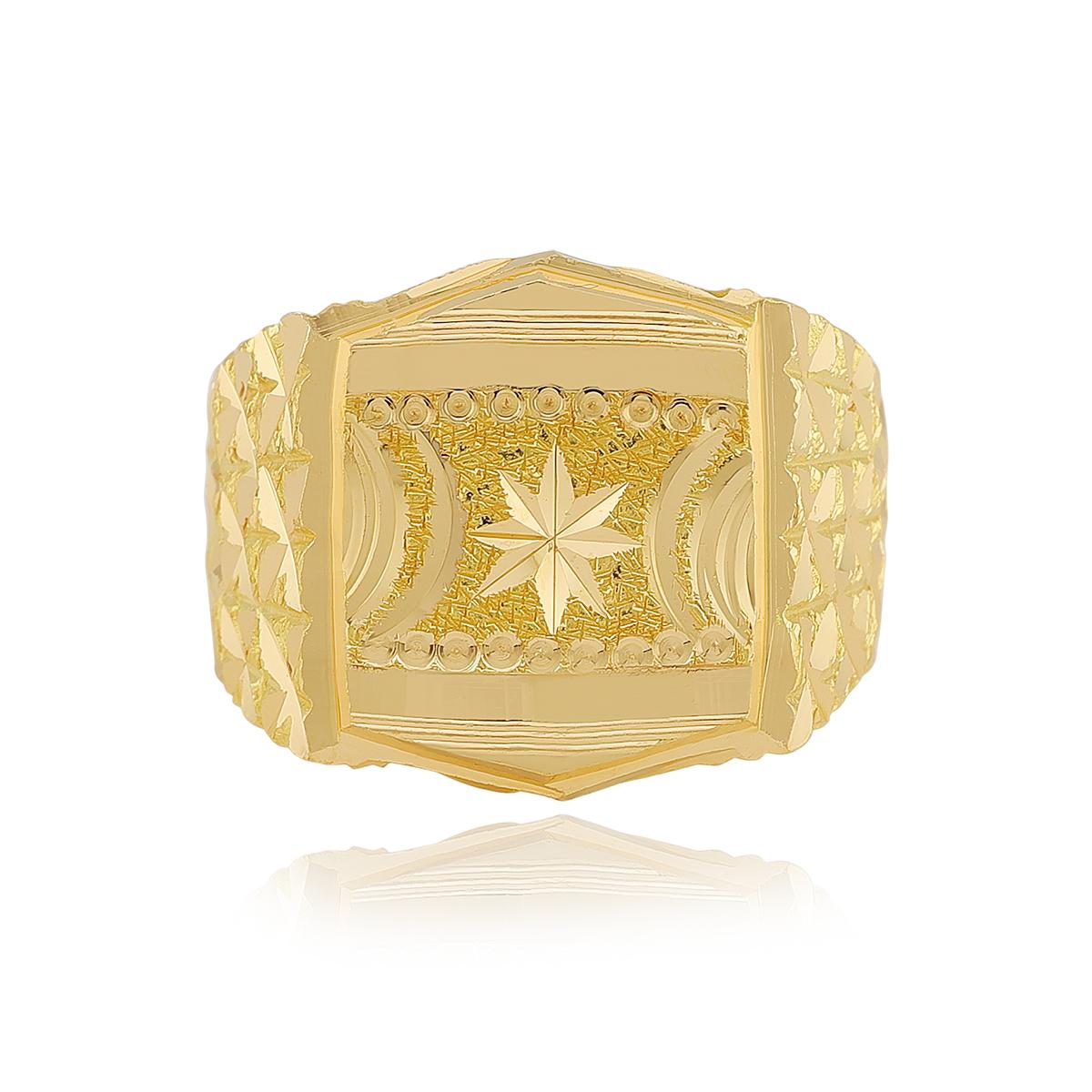 22ct Gold Ribbed Men’s Ring
