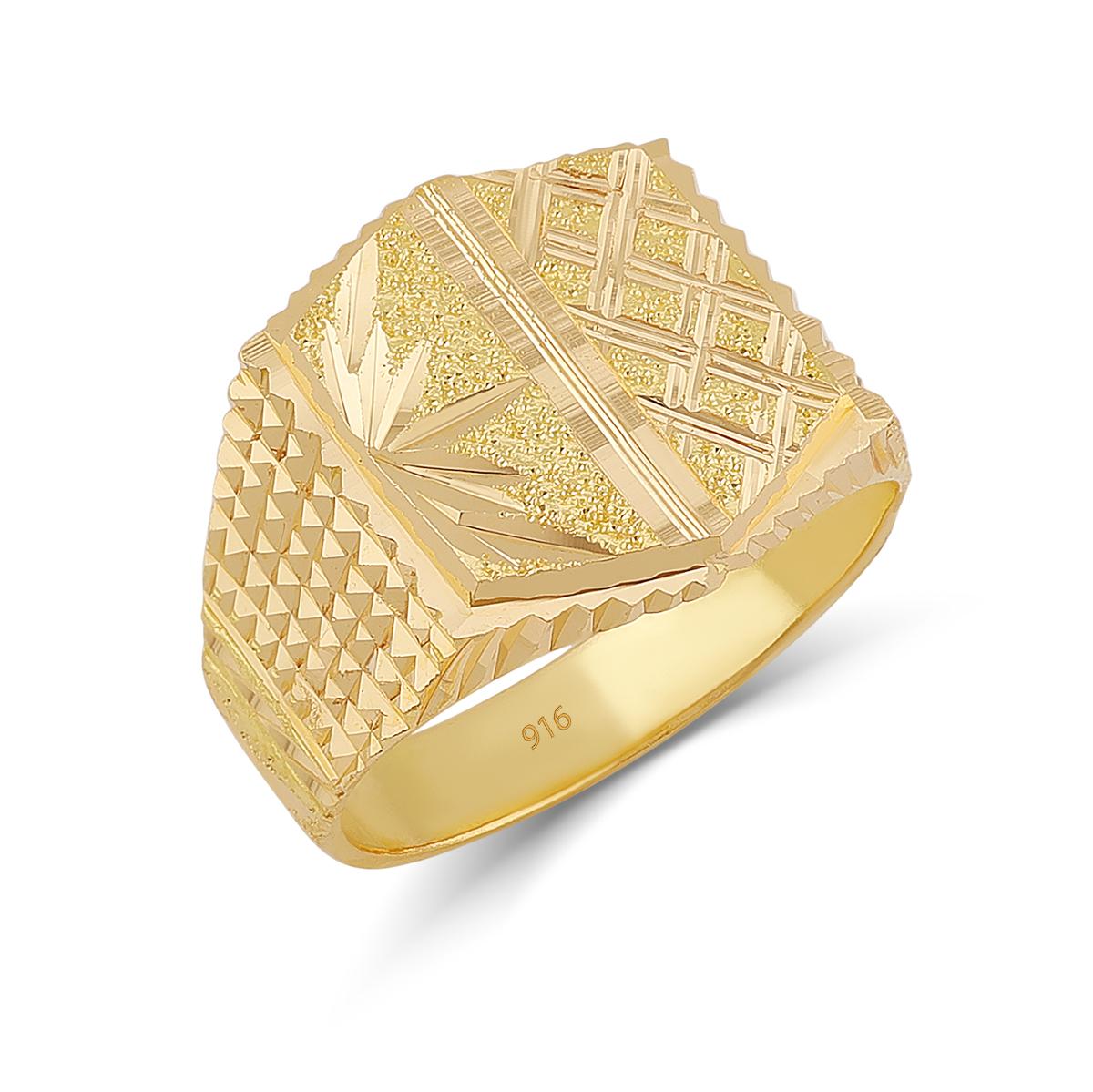 Diamond Cut 22ct Gold Men’s Ring