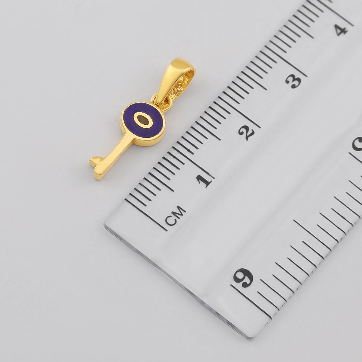 Evil Eye Key Pendant 22ct Gold
