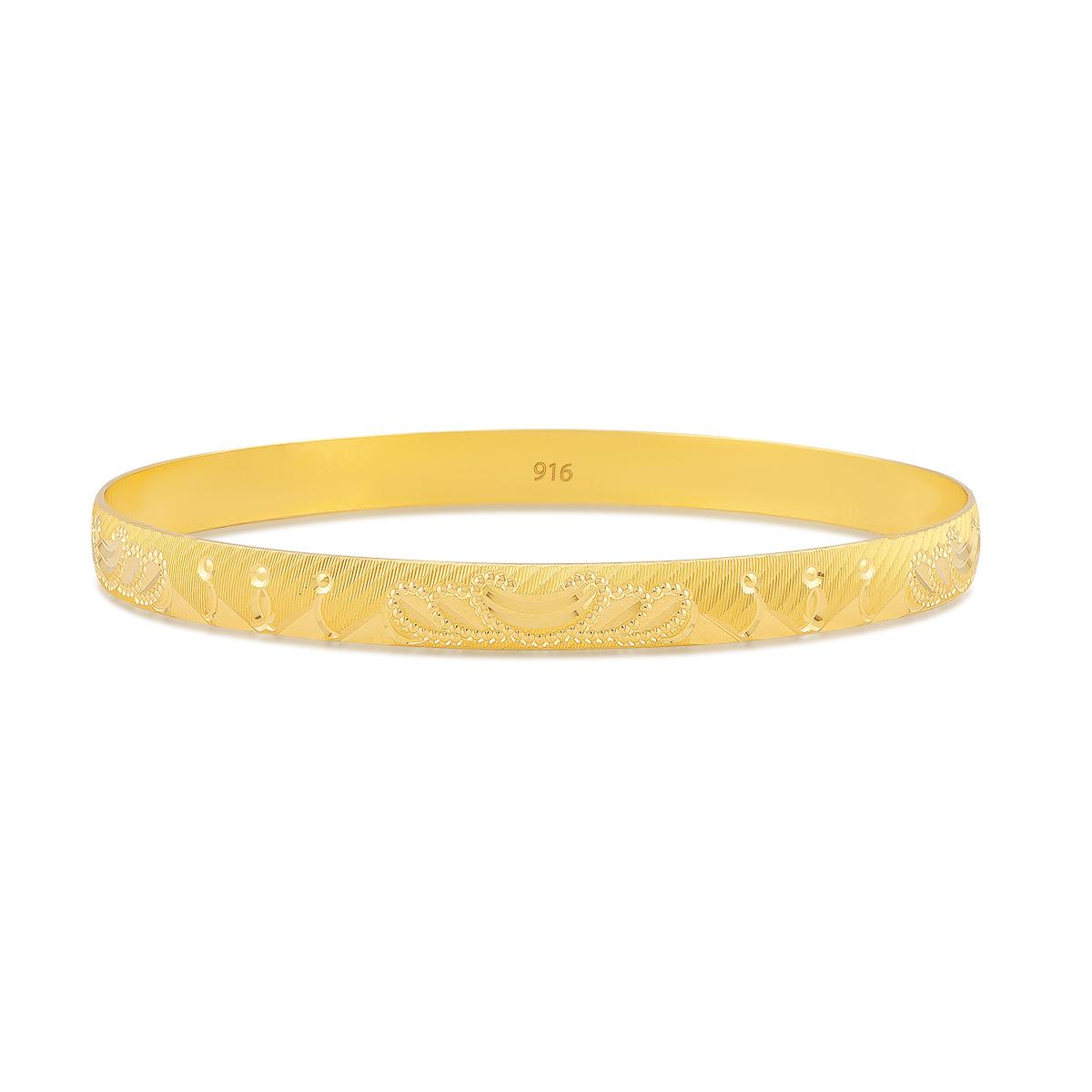 22ct Ladies Diamond Cut Bangle 7mm