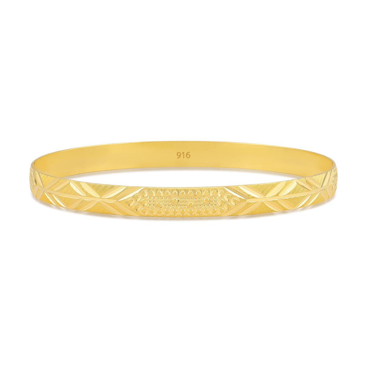 Classic 22ct Diamond Cut Ladies Bangle 7mm