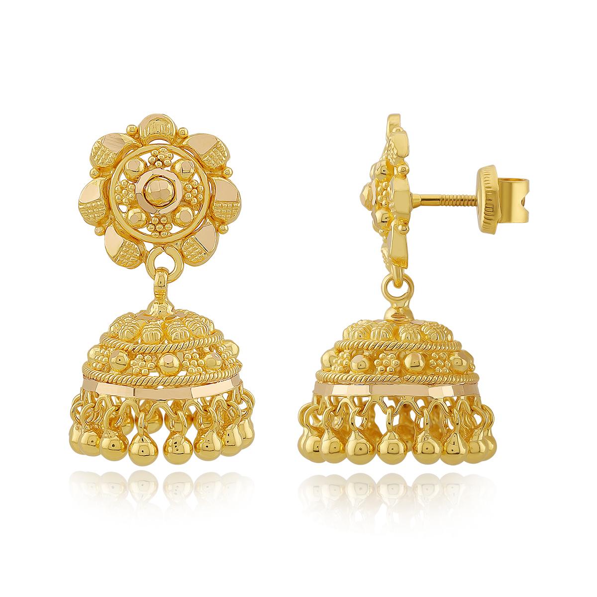 Traditional 22ct Gold Bridal Jhumkas