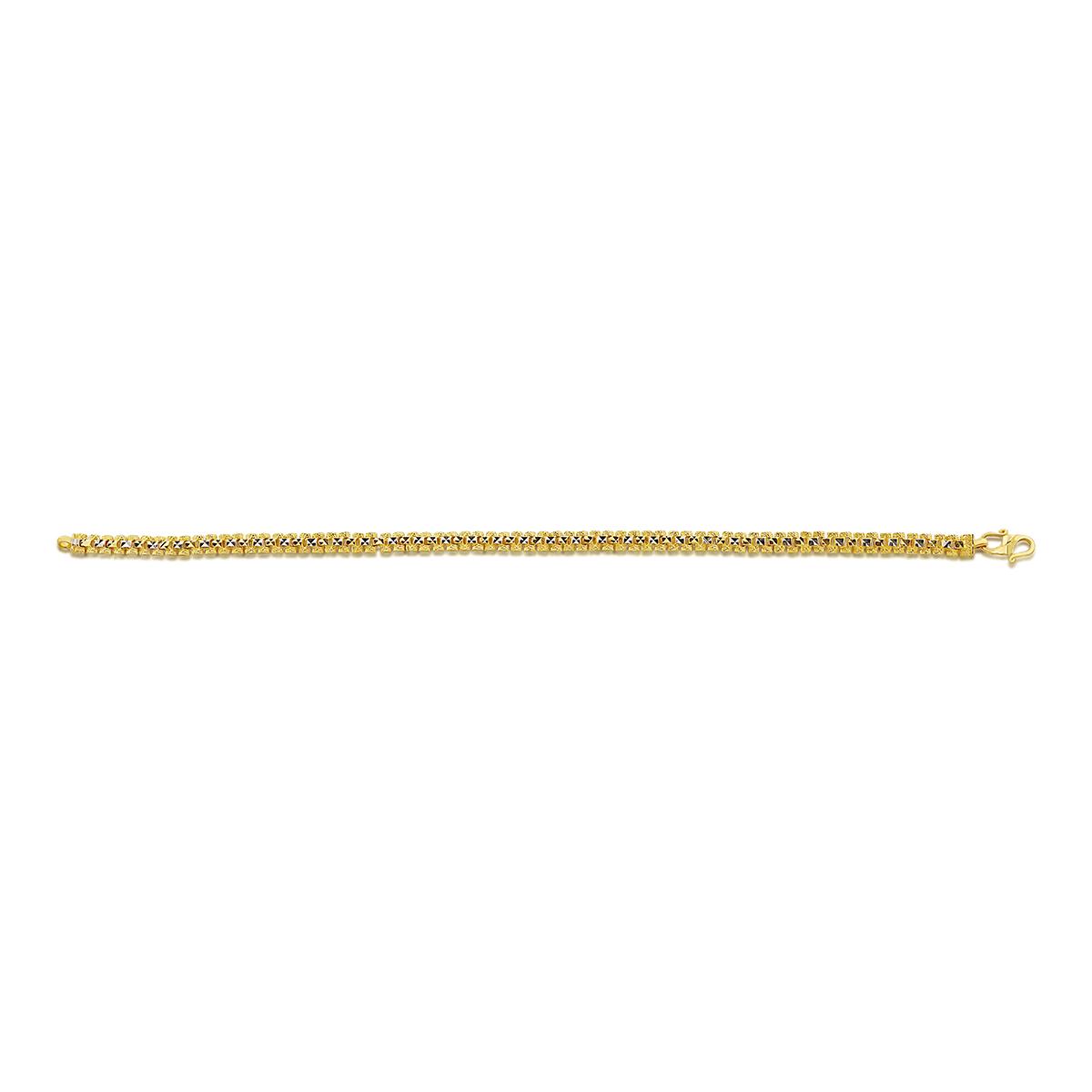 Rhodium Block Bracelet