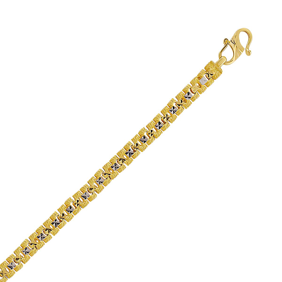 Rhodium Block Bracelet
