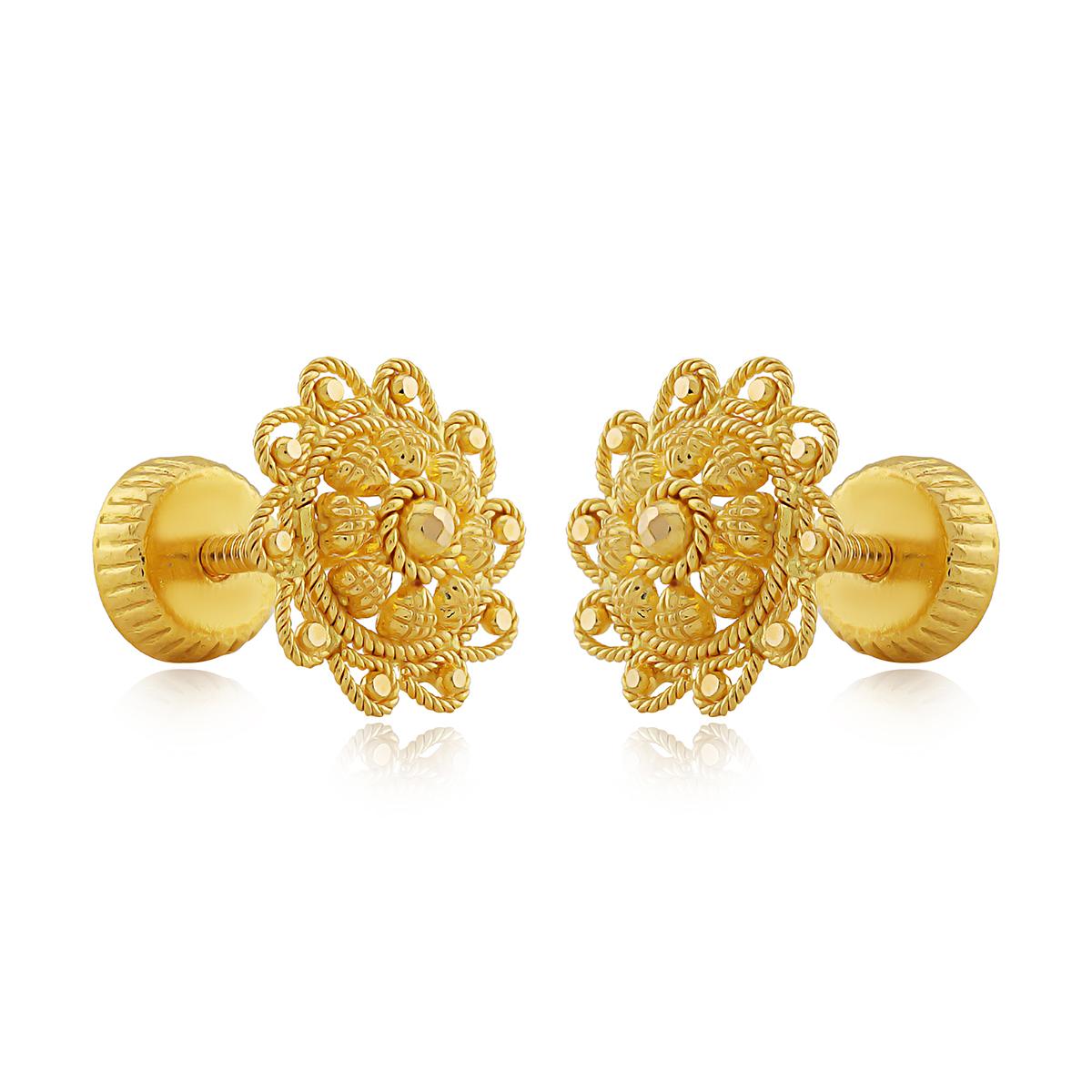 Gold Wrapped Earring Stud