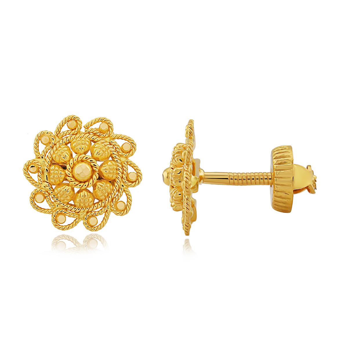 Gold Wrapped Earring Stud
