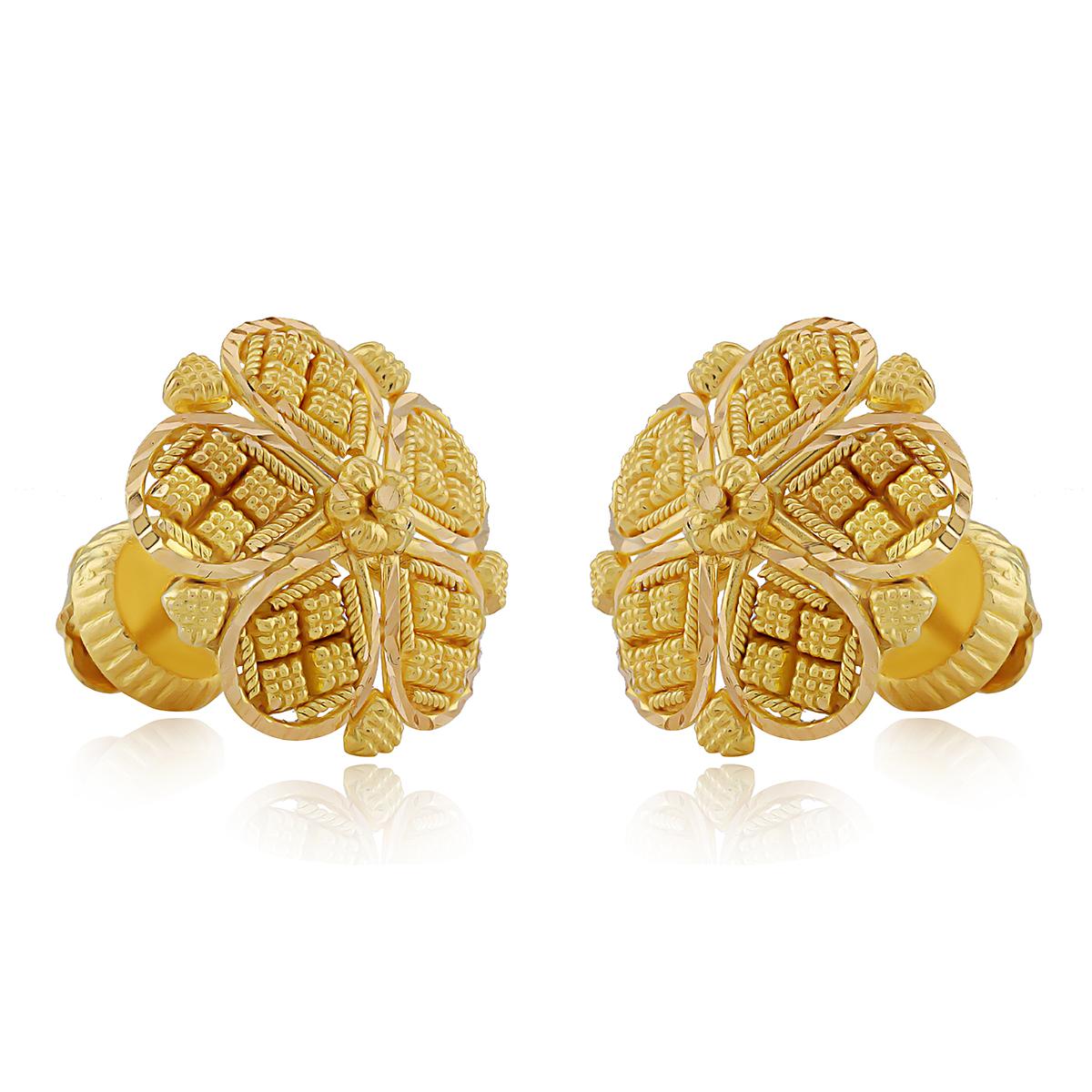 Flower Patterned Stud Earrings
