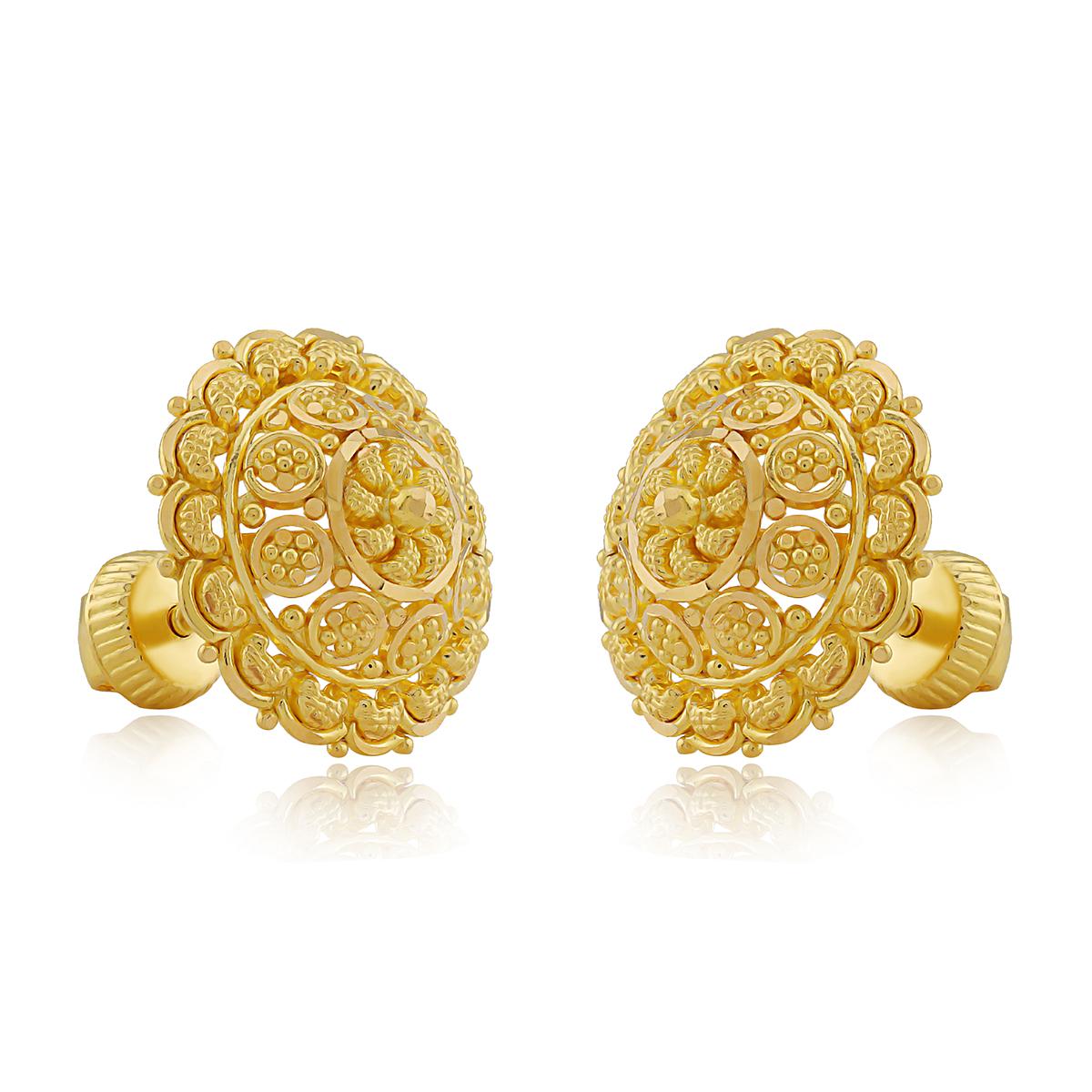Round Gold Earring Studs