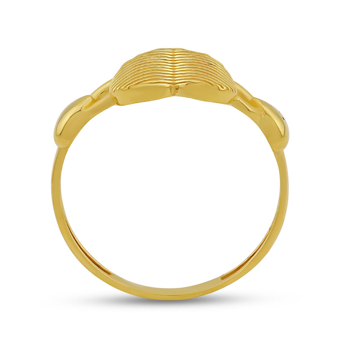 Ribbed Gold Heart Ring