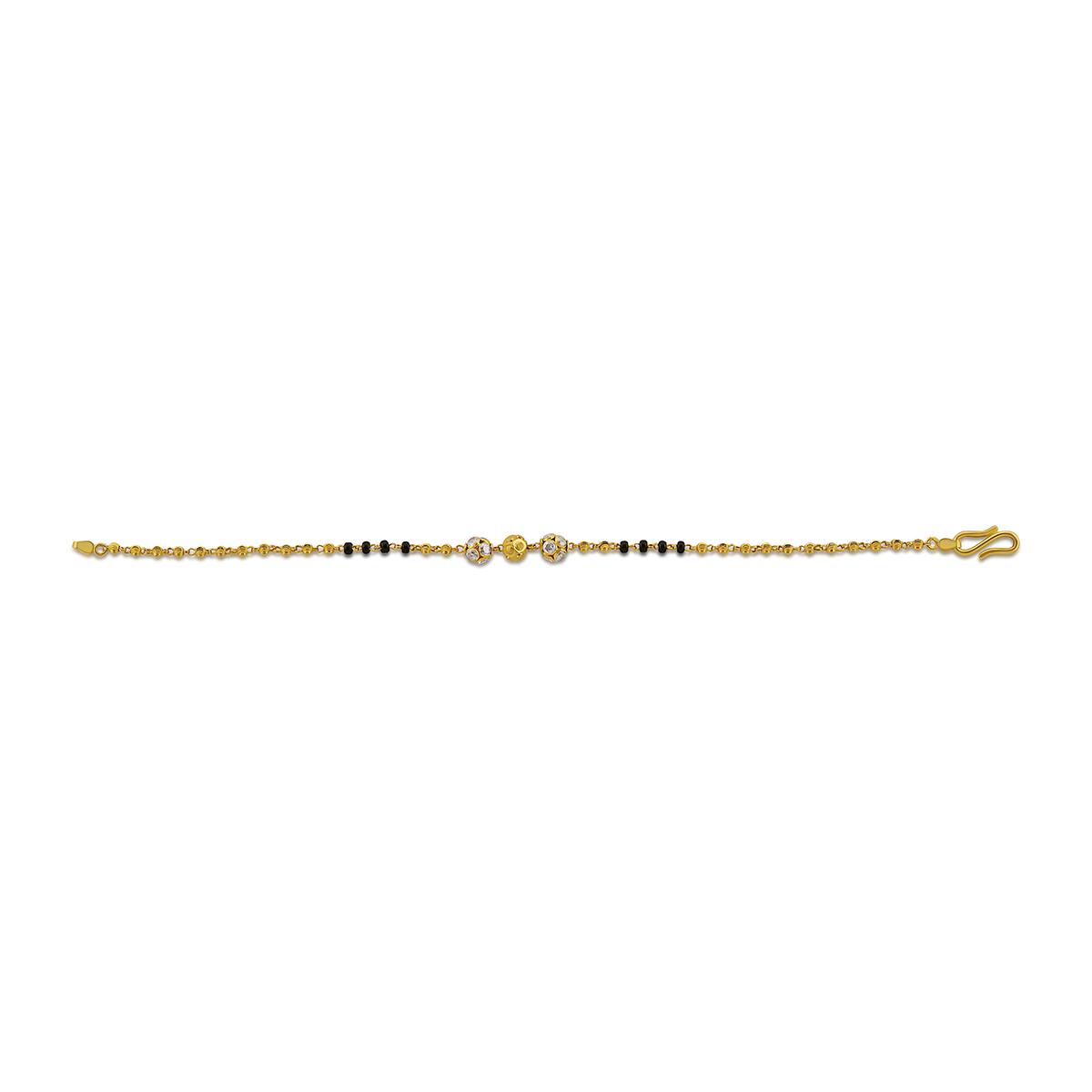 Black Beaded Stone Bracelet