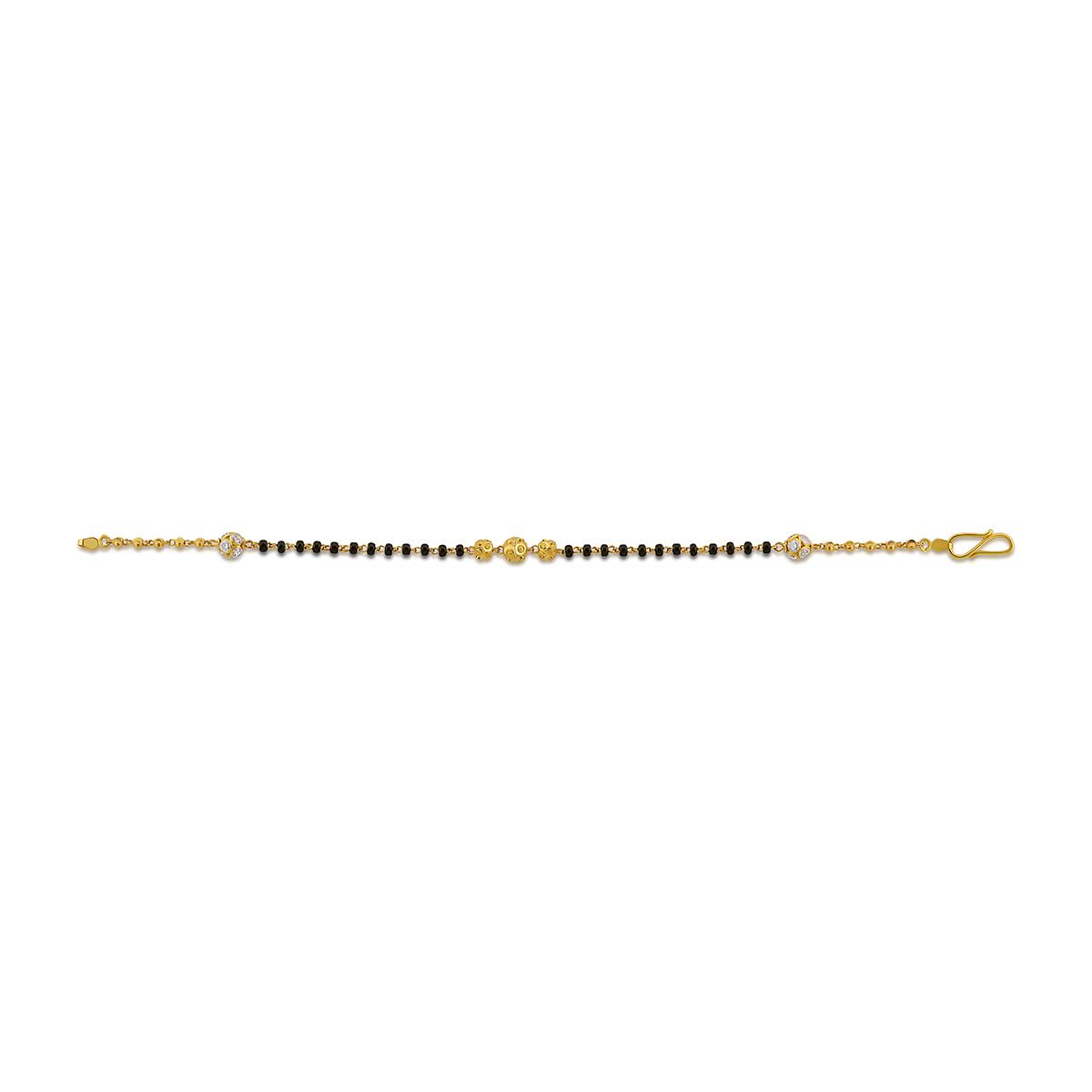 Black Beaded Stone Bracelet