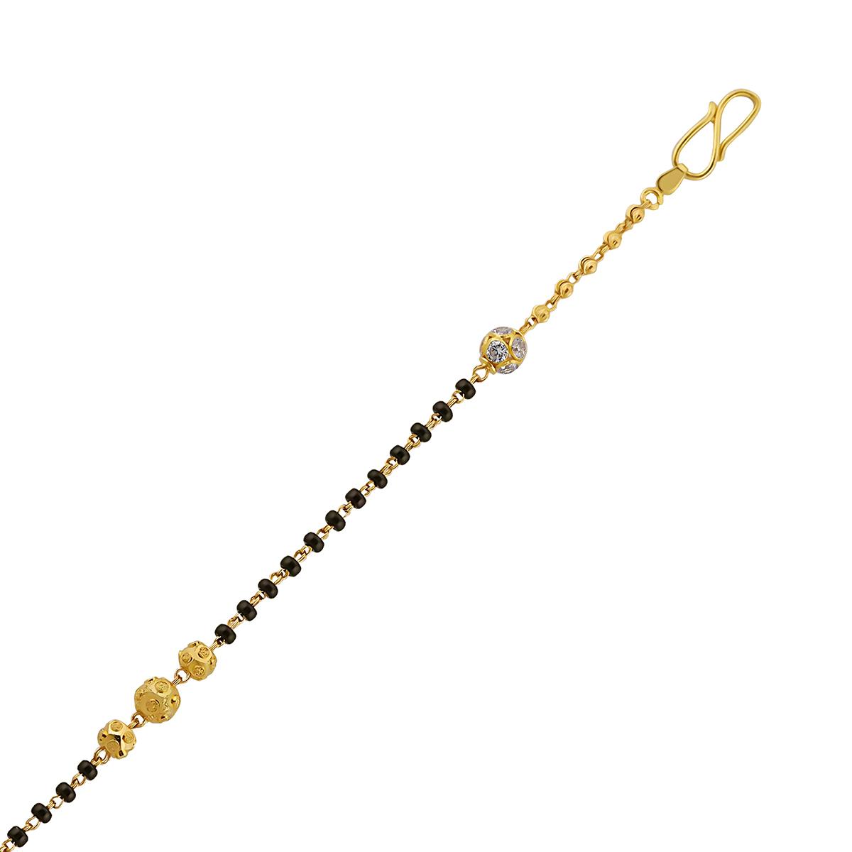 Black Beaded Stone Bracelet