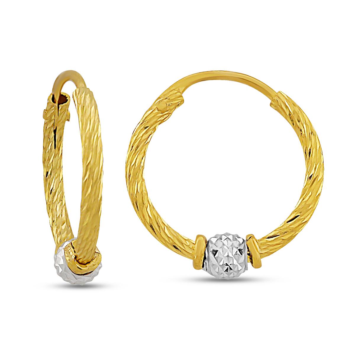 Rhodium Ball Sparkle Cut With Hinged Insert Closure