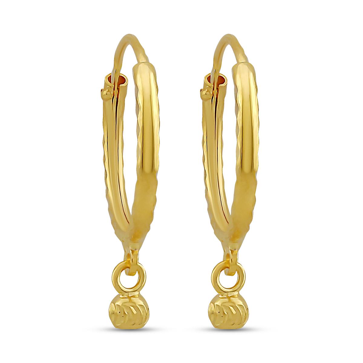 Single Tassel Daily Wear Diamond Cut Hoops