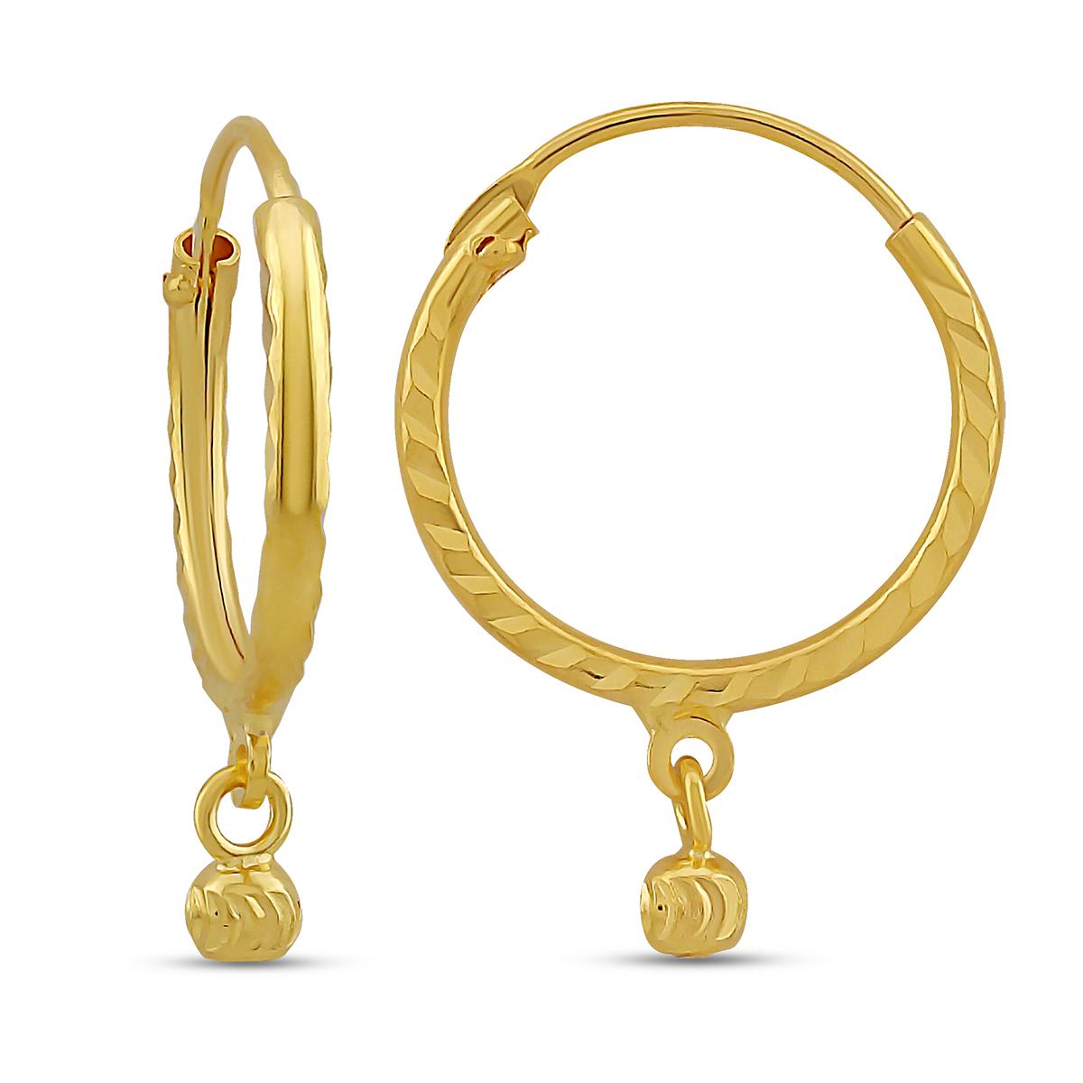 Single Tassel Daily Wear Diamond Cut Hoops