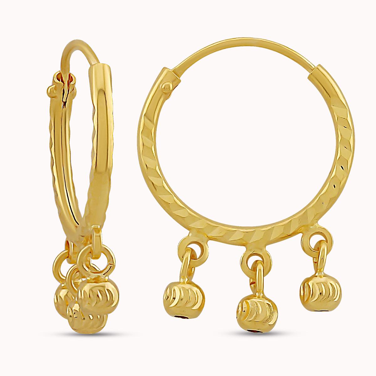 Triple Tassel Diamond Cut Hoops