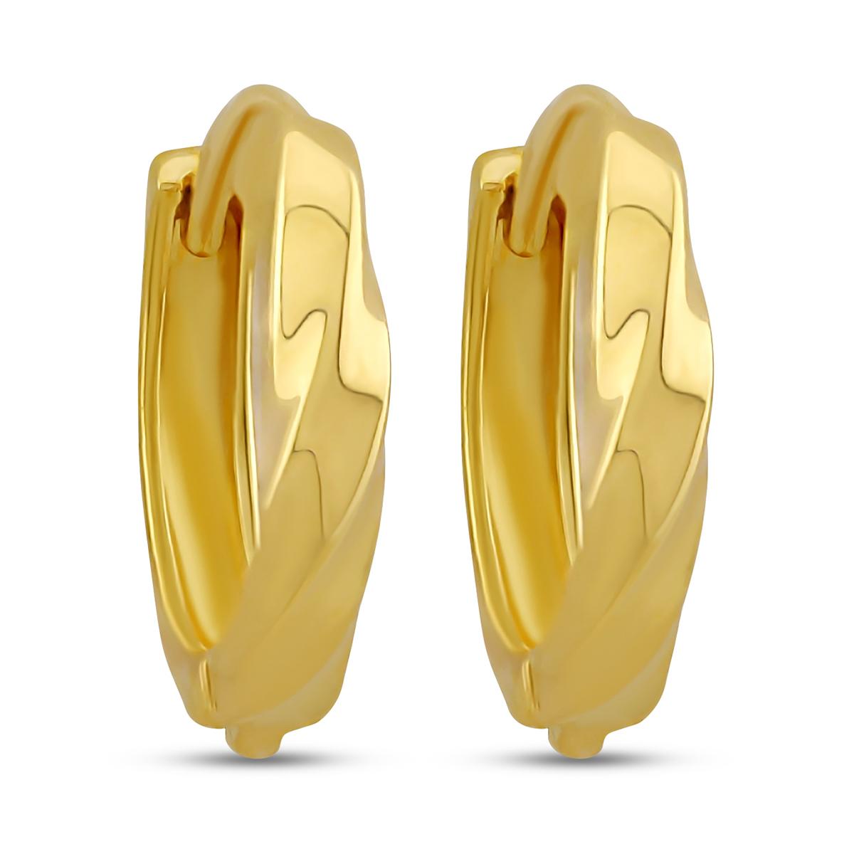 Textured Daily Wear Gold Huggies With Click Lock Image