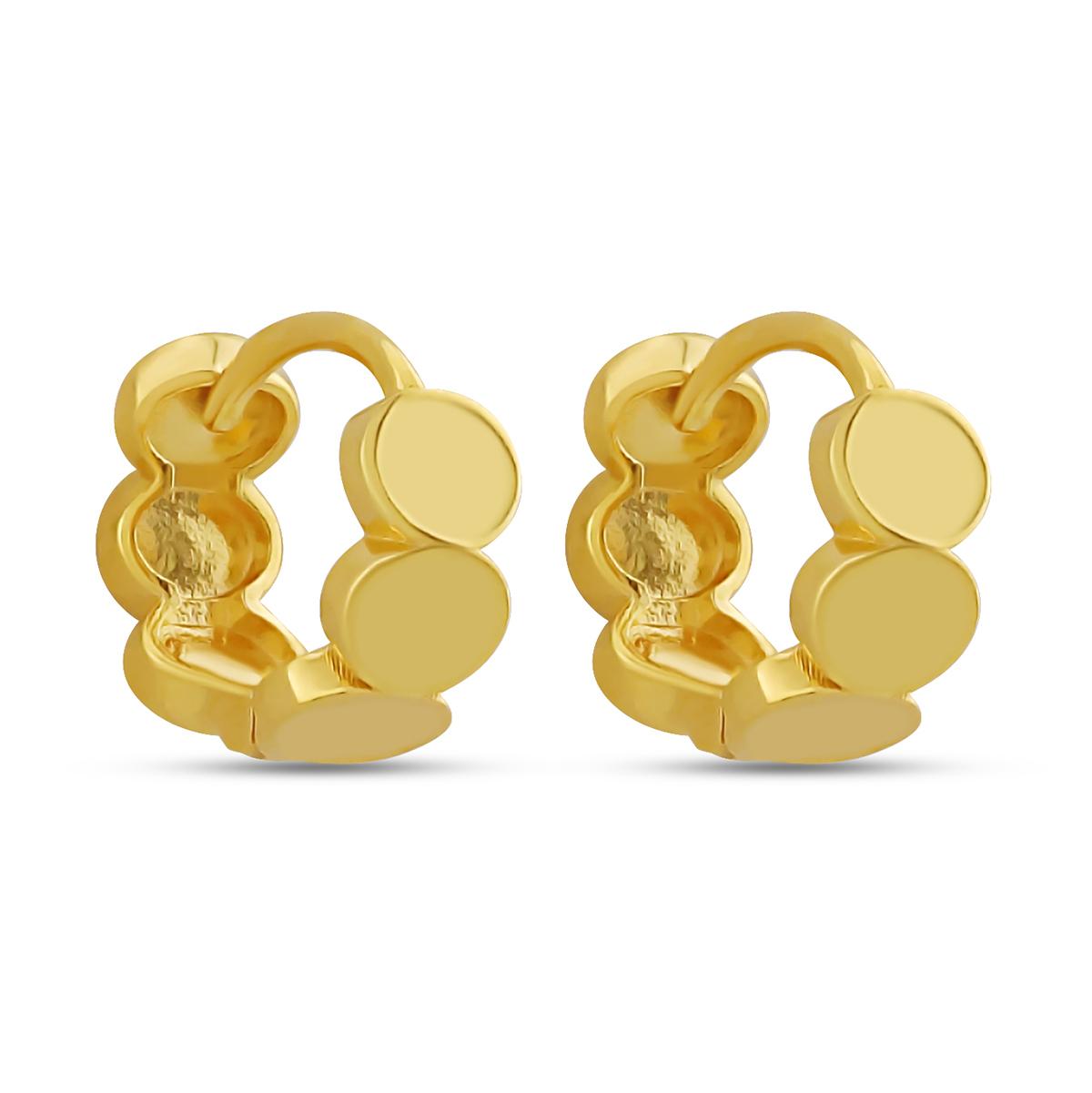 Golden Bubble Bead Huggies With Click Lock Image