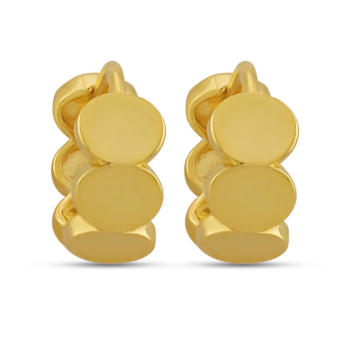 Golden Bubble Bead Huggies With Click Lock