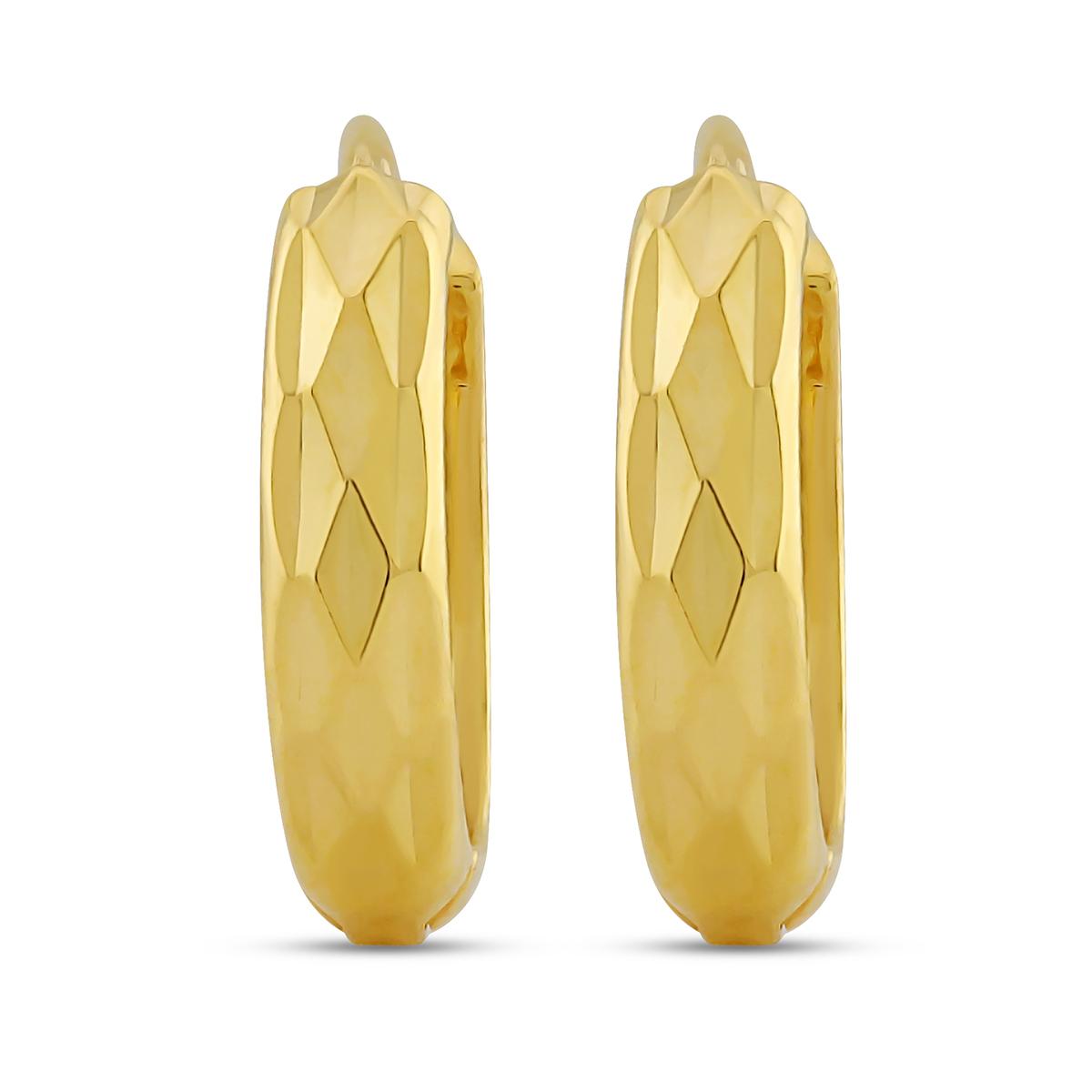 Textured Daily Wear Gold Huggies With Click Lock