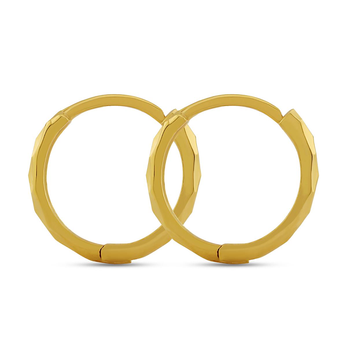 Textured Daily Wear Gold Huggies With Click Lock