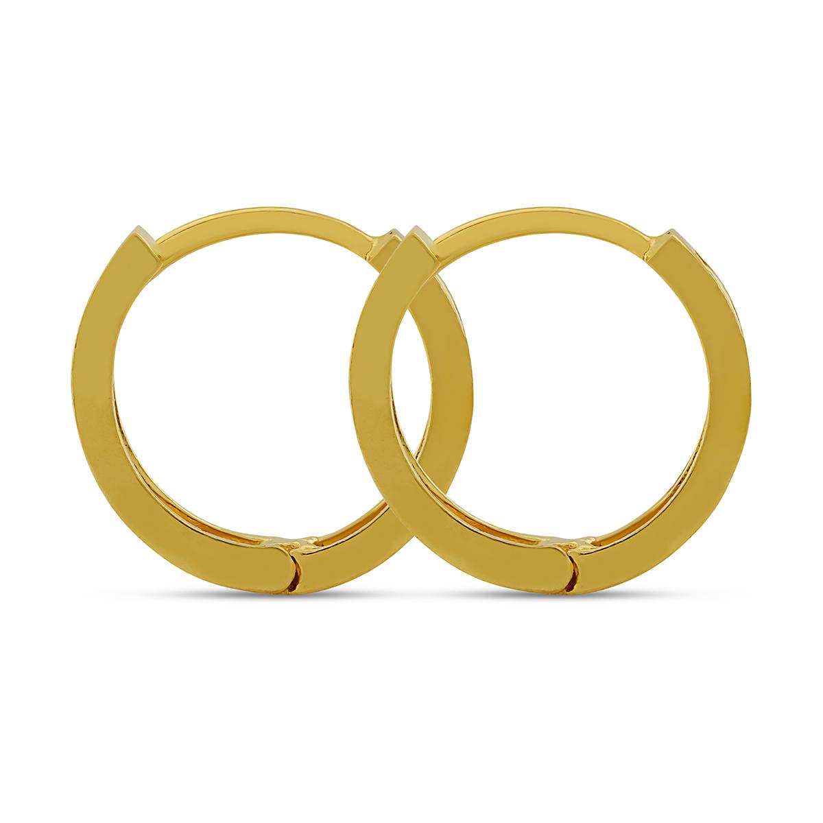 Diamond Shape Daily Gold Huggies With Click Lock