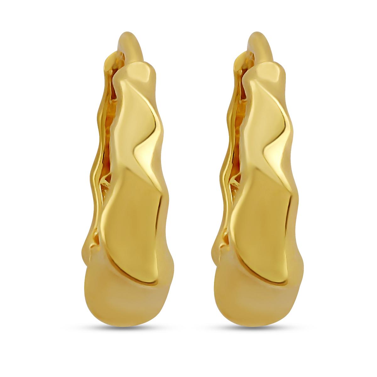 Organic Wave Huggie Hoops