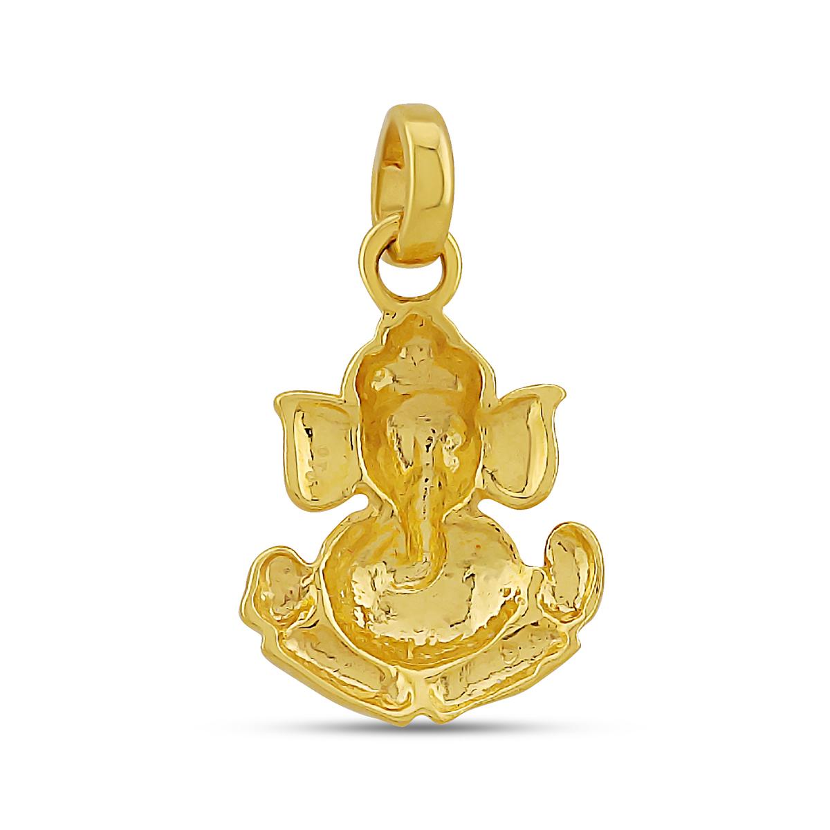 22ct Gold High Polish Finish Ganesha Pendant