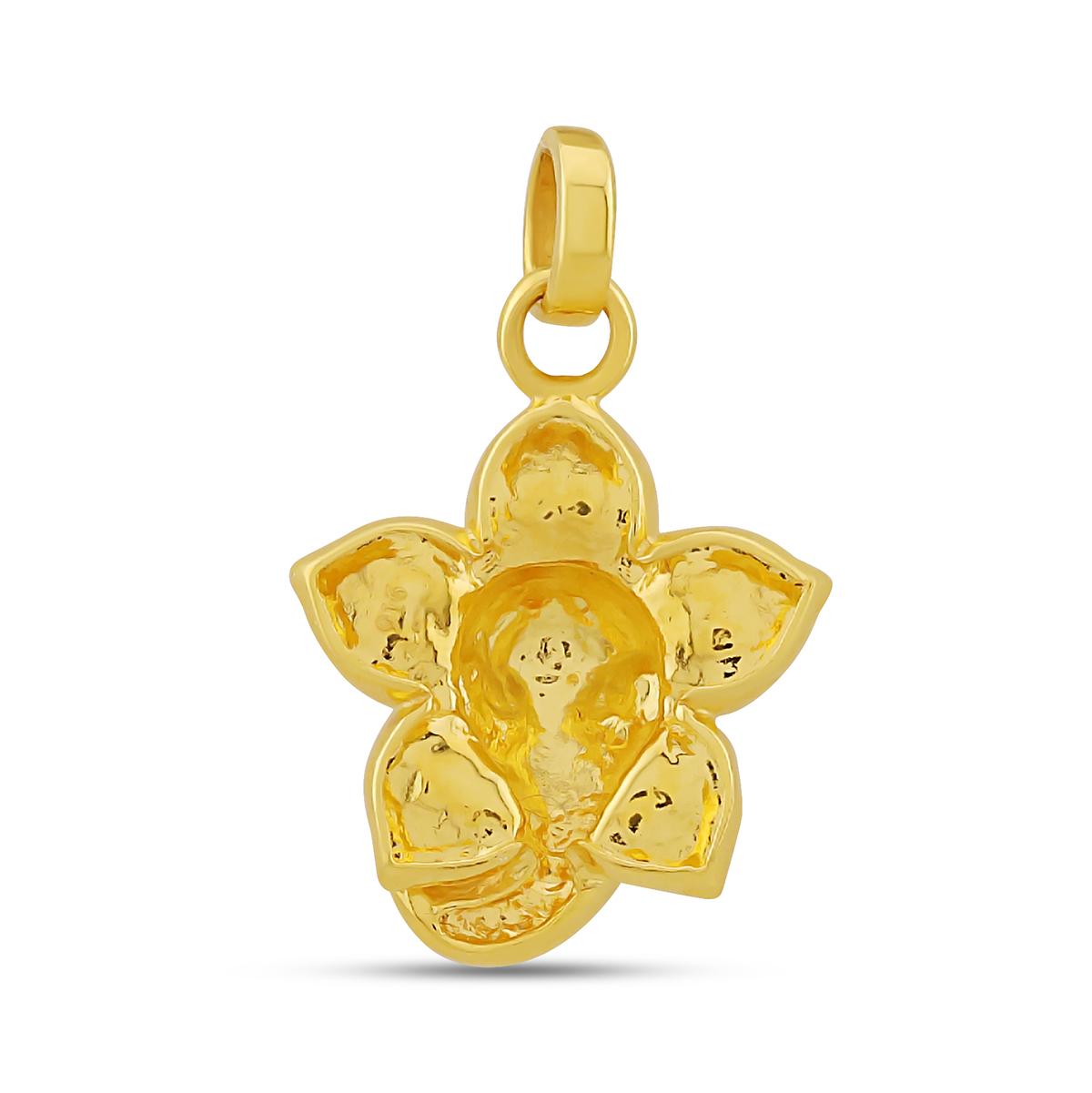 22ct Gold Floral Ganesha Pendant